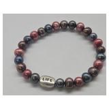 Freshwater Pearl & Sterling "Life" JTV Bracelet