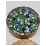 Marbles in  Vintage Tin