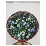 Marbles in Vintage Tin