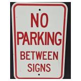 NO PARKING BETWEEN SIGNS 12 x18"