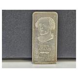 One Troy Ounce John Adams Silver Bar