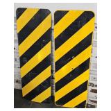 2 Metal  HAZARD CAUTION Signs 12 x 36"