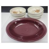 Fiesta Ware Serving Bowl & Poppy Trail Bowls