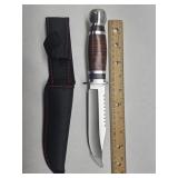 NEW 11" Wood Handle Knife w Sheath