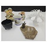 Hobnail Fenton Glassware Marble Ash Tray ++