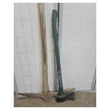 Axe w Fiberglass Handle & Vintage Pick Axe