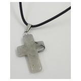 Rutile Quartz Cross on Necklace