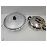 Cooks Bagaar Pan w Lid &   LG Aluminum Pan w Lid