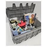 Scissor Lid Tote w Paint Supplies, Rollers ++