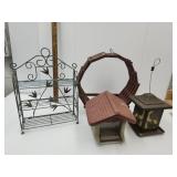 Bird Feeder, Metal Shelf, Candle Lantern +