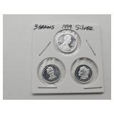 3 Grams .999 Fine Silver