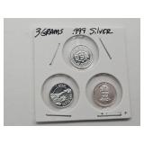 3 Grams .999 Fine Silver