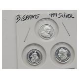 3 Grams .999 Fine Silver