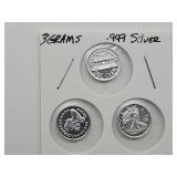 3 Grams .999 Fine Silver