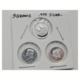 3 Grams .999 Fine Silver
