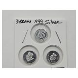 3 Grams .999 Fine Silver
