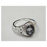 925 Silver Skull Ring SZ 9
