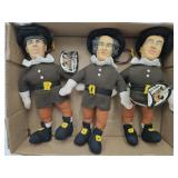 VTG 3 Stooges Moe, Larry, & Curly Plush Pilgrims