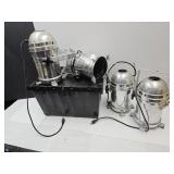 4 American DJ Lights w Black Scissor Lid Tote