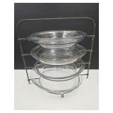 Primitive Metal Wire Pie Holder &Glass Pie Plates