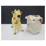 Vintage Elephant & Cow Creamers