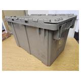Gray Scissor Lid Storage Tote