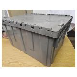 Scissor Lid  Gray Storage Tote