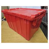 Red Scissor Lid Storage Tote