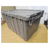 Gray Scissor Lid Storage Tote
