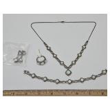 Radium On Brass Jewelry Set  Necklace, Earring, R