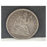 1853 Seated Liberty Silver Half Dollar w Arrows