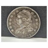 1833 Bust Silver Half Dollar Coin
