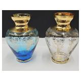 2 Beautiful VTG Murano Glass Venezia Vases 5.25"h