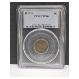 1912- S Graded XF40 Wheat Penny Coin