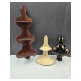 3 Vintage Corner Shelves