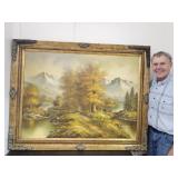 Beautiful Signed Framed  Art  See History 66 x 44