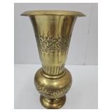 India Brass Etched Vase 9 1/2" high