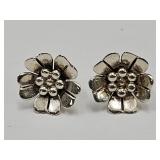 925 Mexico Silver Flower  Earrings