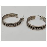 925 Mexico Silver Earrings 1" DIA