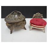 2 Vintage Dresser Top Trinket Boxes