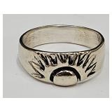 Custom Made 14 K  White Gold Ring SZ 9.5