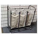New or Like New 3  Hampers on Roll Cart 32x16 x35