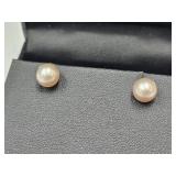 14 k Gold Pearl  Earrings