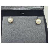 14k Gold Pearl Earrings
