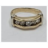 14k  Yellow & White  Gold,w Diamond 3.9g SZ 5.5