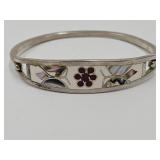 VTG Mexico Sterling Silver Abalone Cuff Bracelet