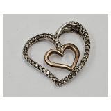 925 & 10k Gold Heart Pendant
