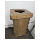 Solid Wood Folk Art Trash Can  13.5 x 24" high