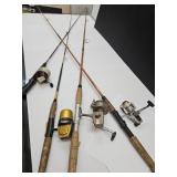 4 Fishing Poles TrueTemper Zipko Reels