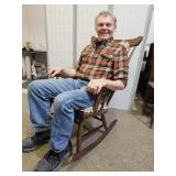 Vintage Rocking Chair with Cushions